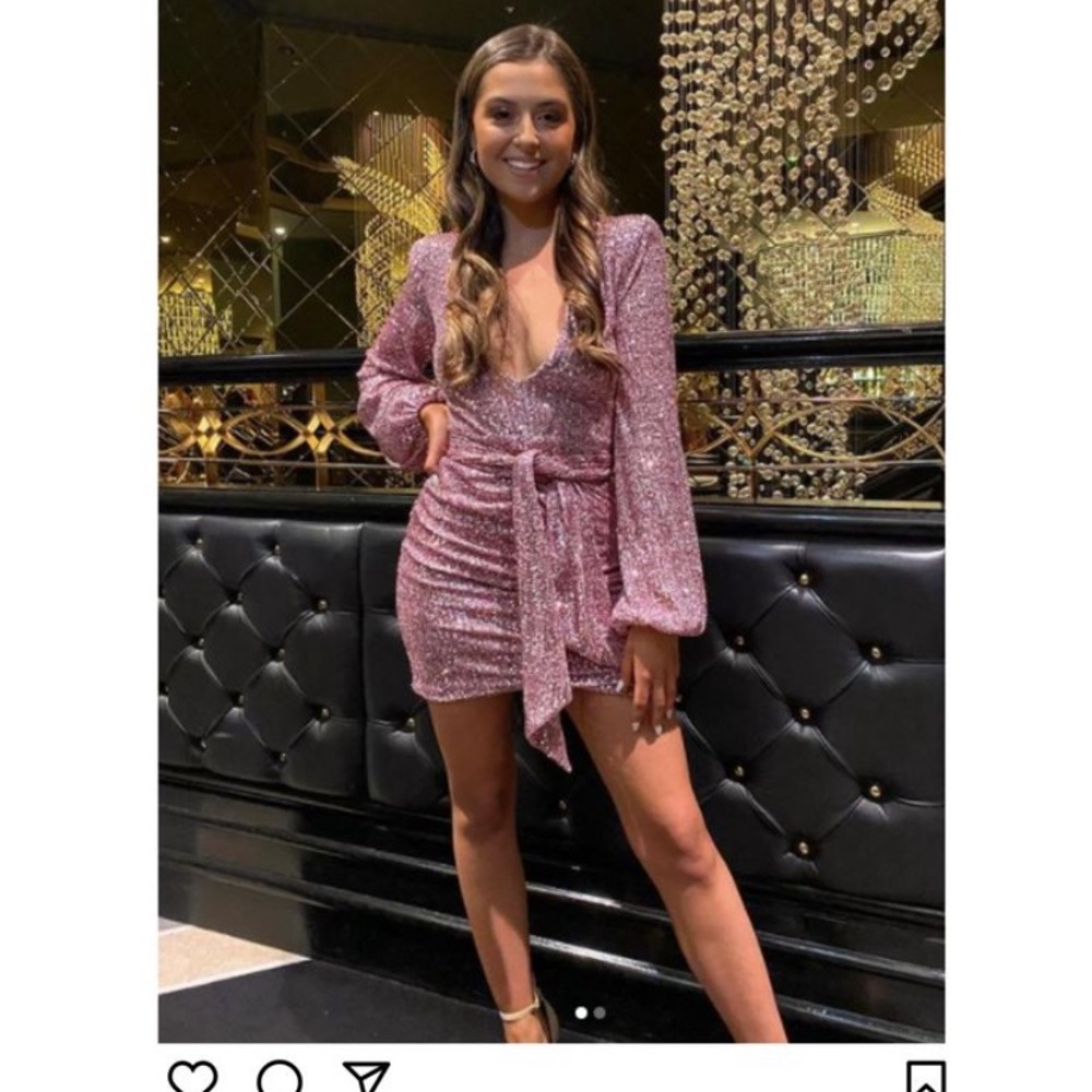 Gold Sequin Mini Dress